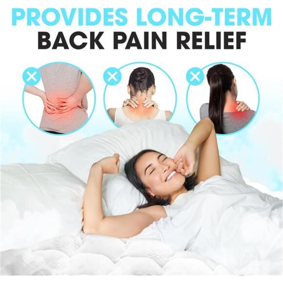 Cheer Collection Full Size Mattress Topper – Thick, Plush, and Cooling Mattress - Picture 4 of 7